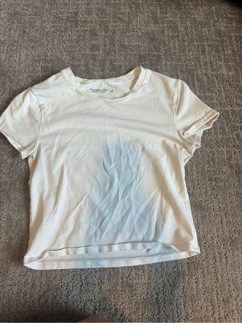 Abercrombie & Fitch White Short Sleeve Crew Tee